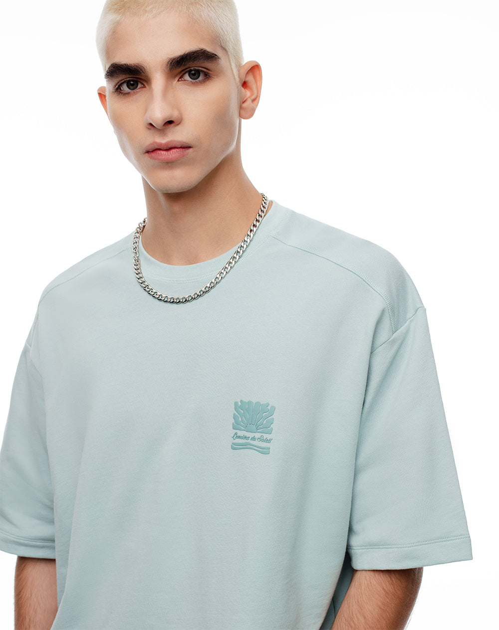 Camiseta oversized fit manga corta azul