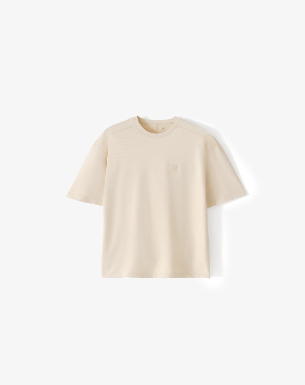 Camiseta oversized manga corta crema hombre