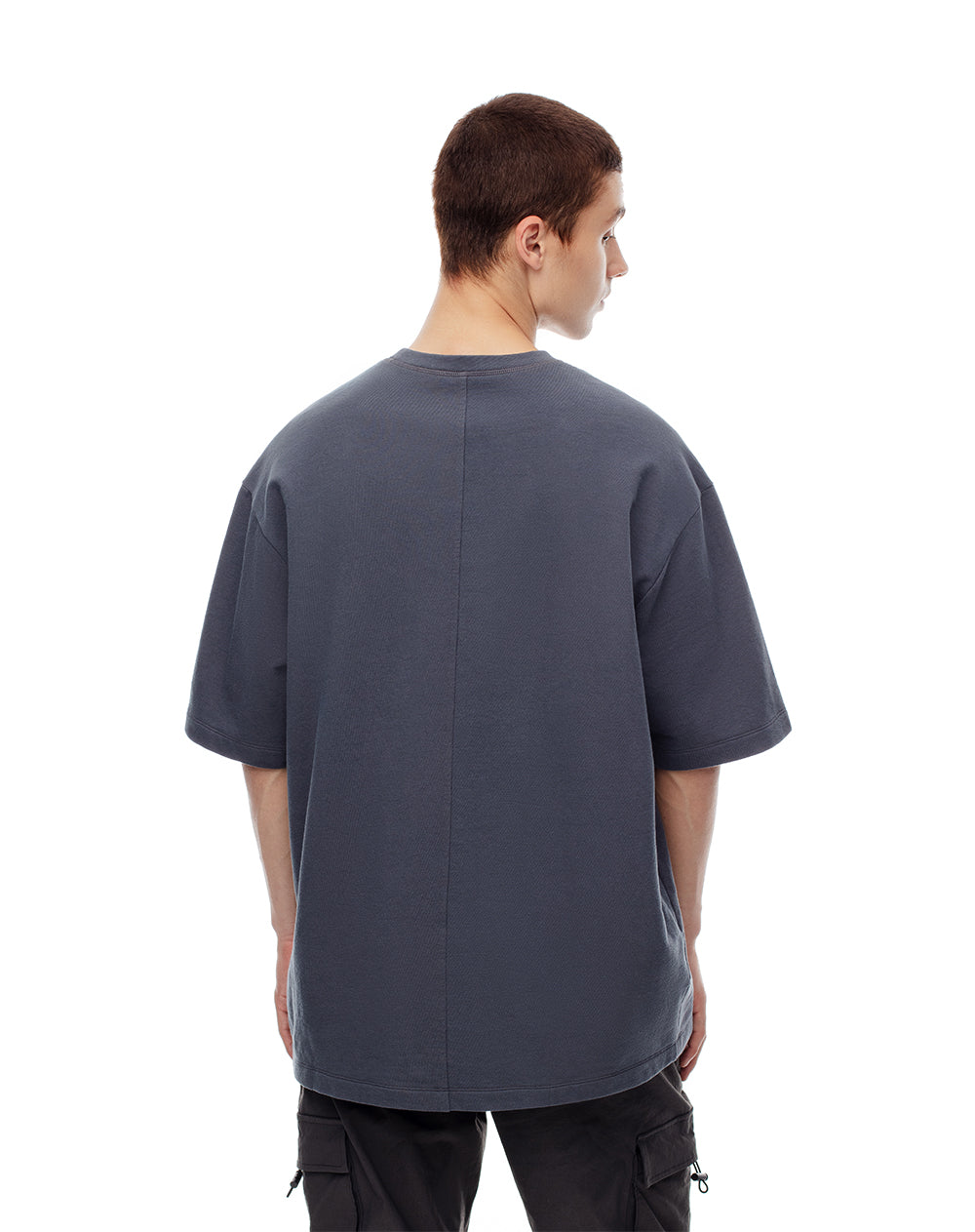 Camiseta oversized fit manga corta gris