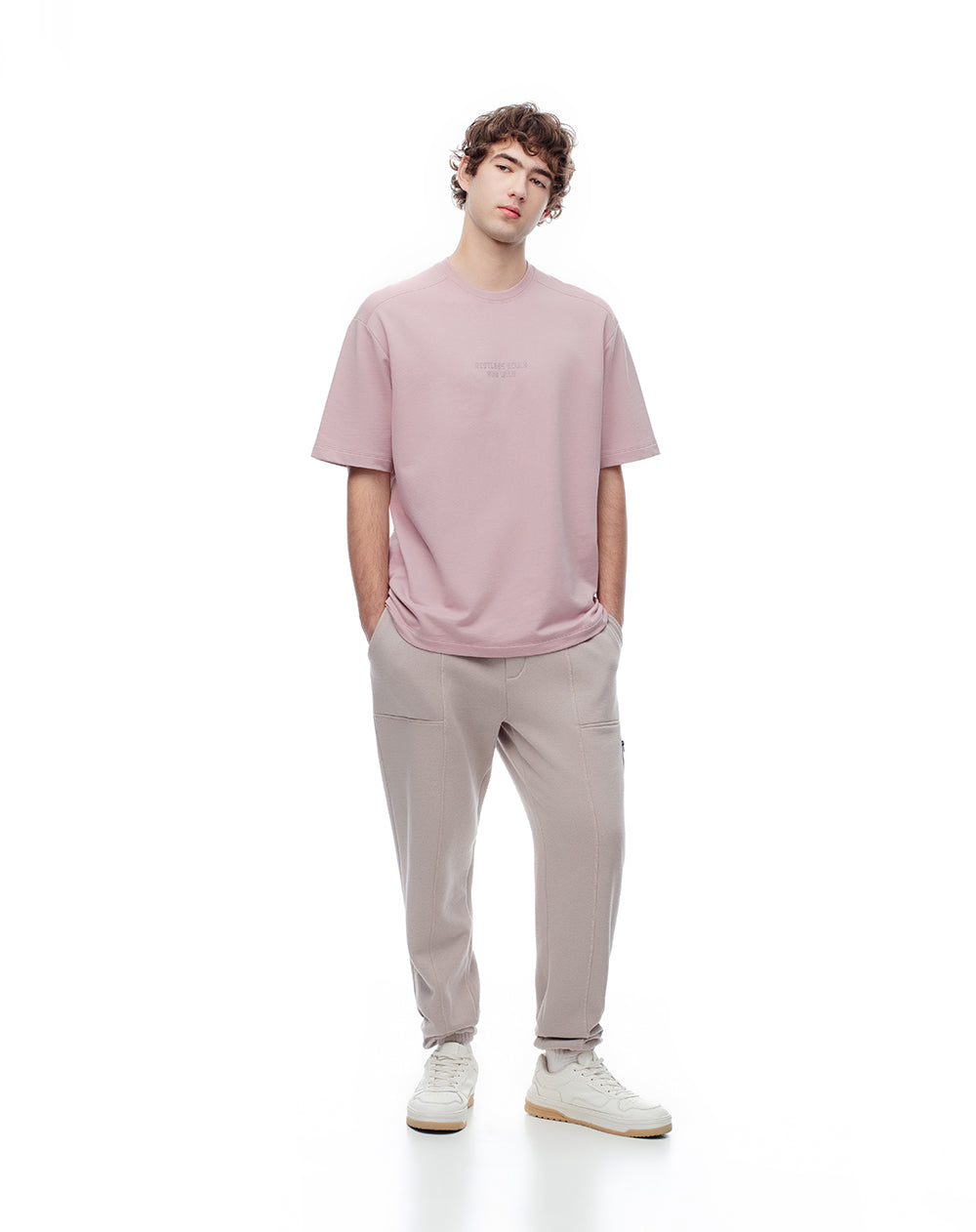 Camiseta oversized fit manga corta palo de rosa