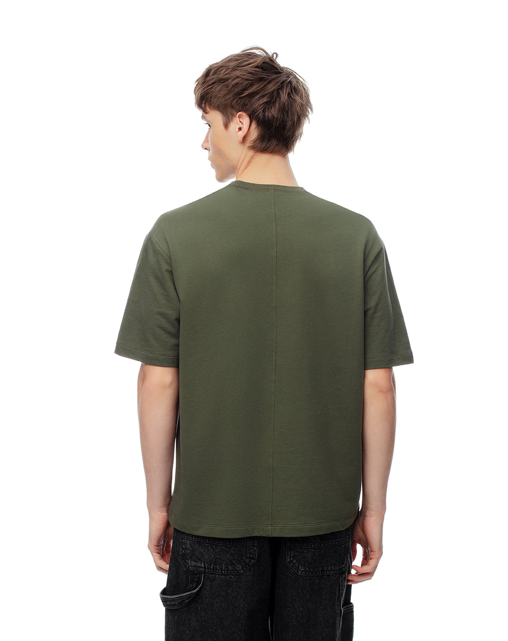 Camiseta regular algodón verde hombre