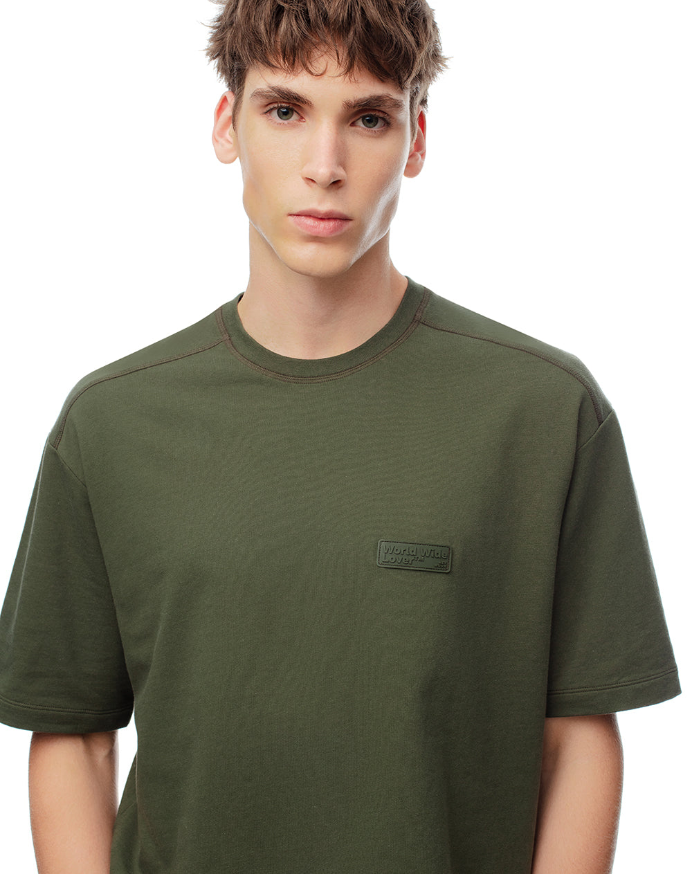 Camiseta regular algodón verde hombre