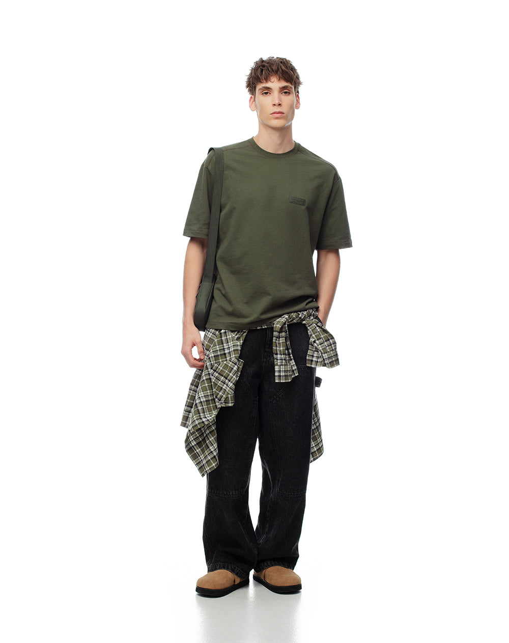 Camiseta regular algodón verde hombre