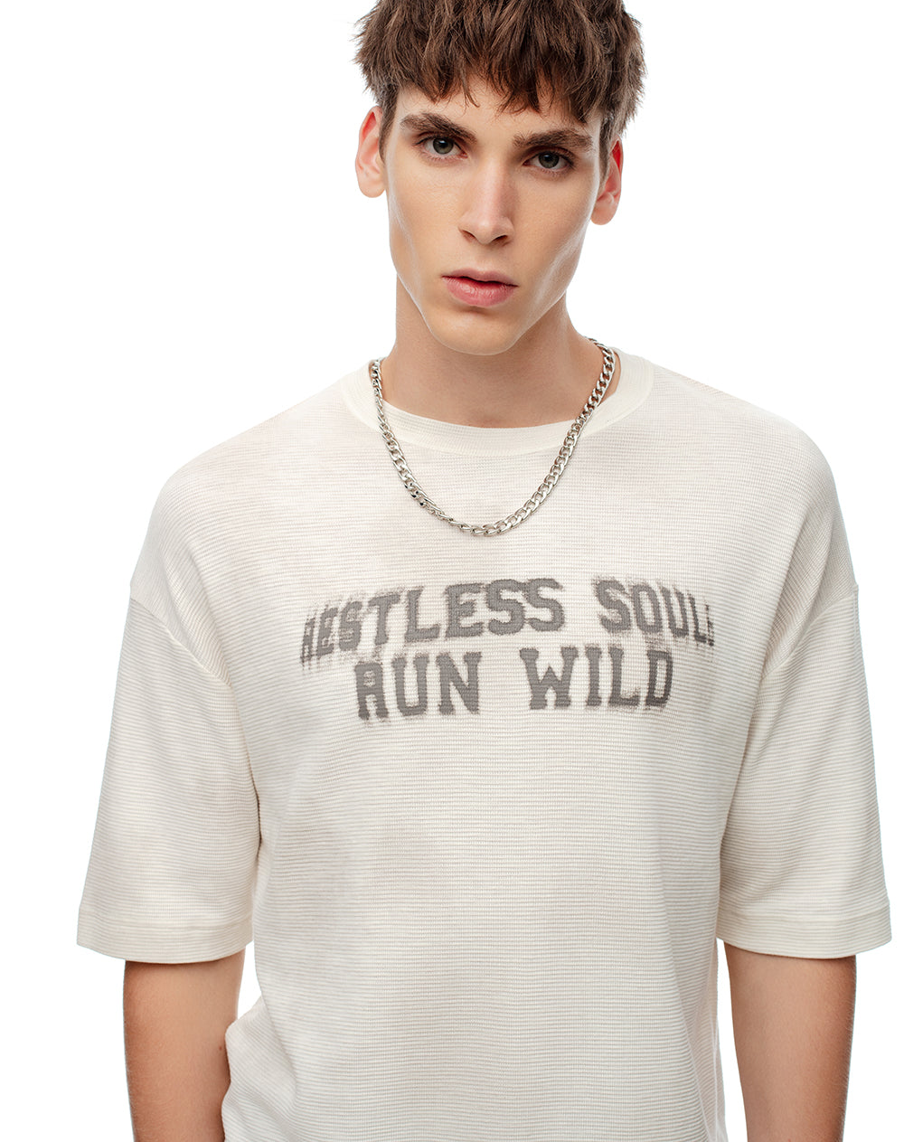 Camiseta regular algodón vainilla estampada hombre