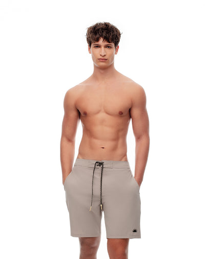 Pantaloneta de baño taupe hombre