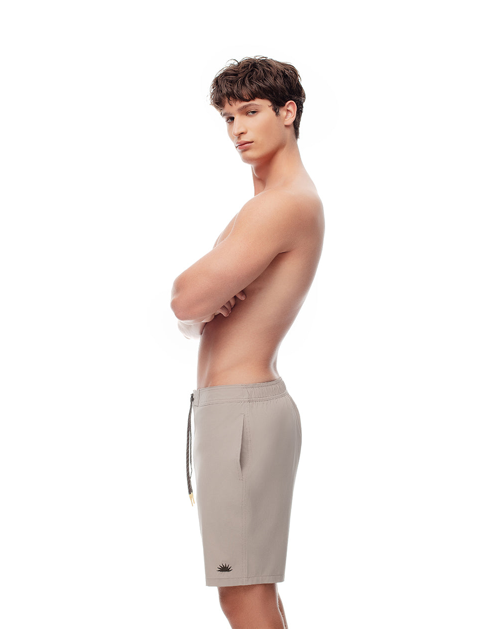 Pantaloneta de baño taupe hombre