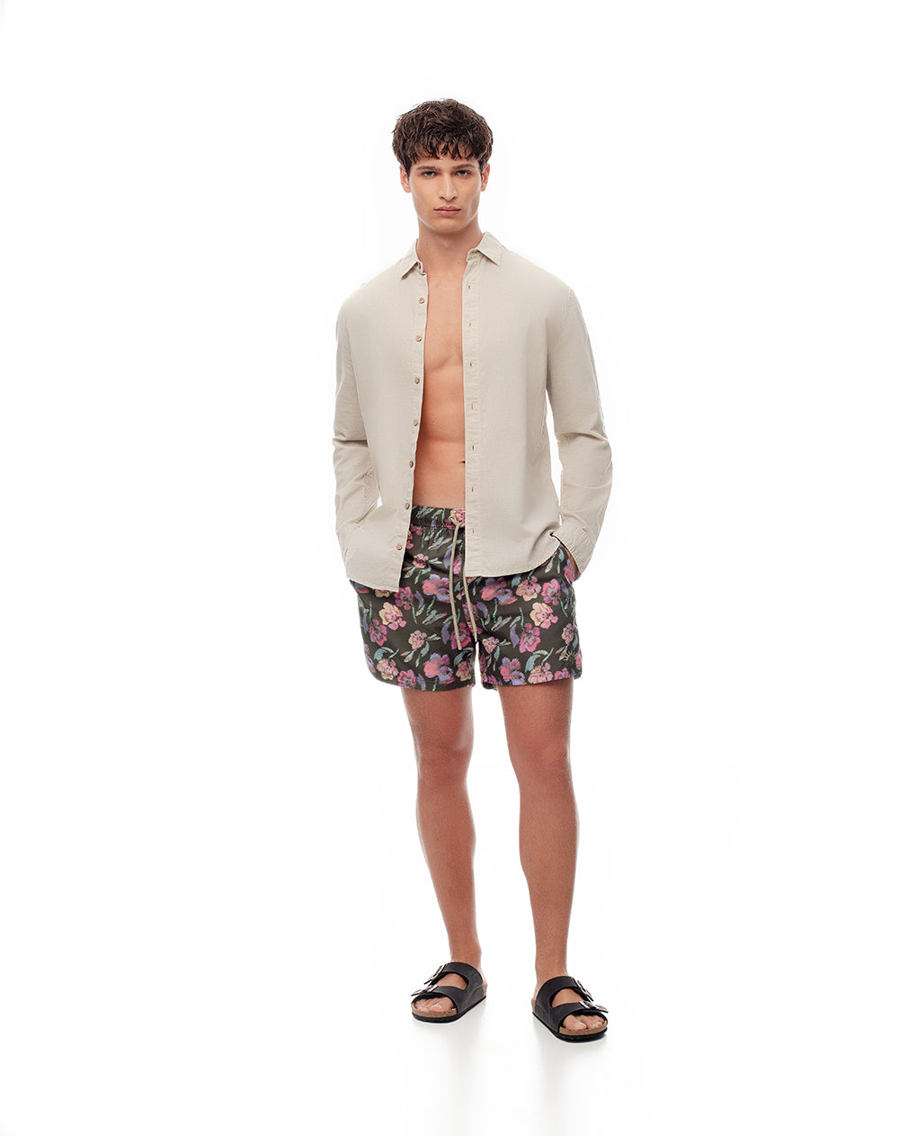 Pantaloneta de baño estampada hombre