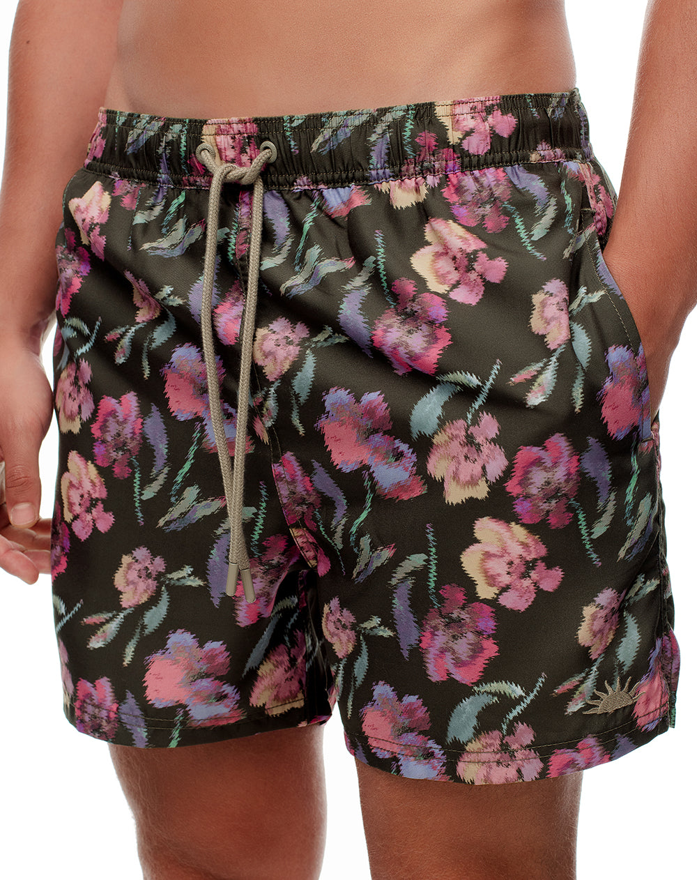 Short pantaloneta verde estampado