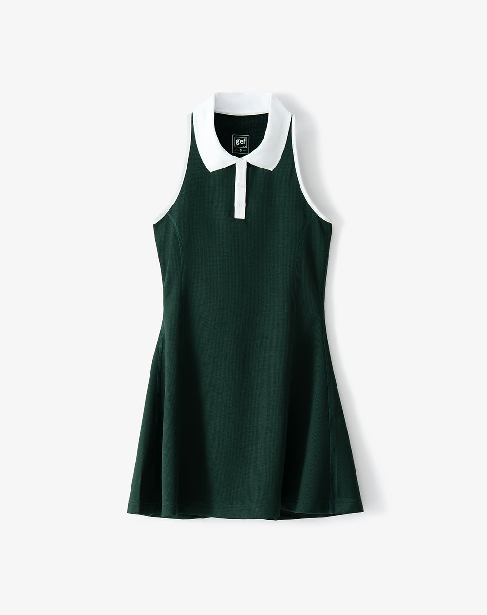 Vestido tipo polo tejido verde mujer