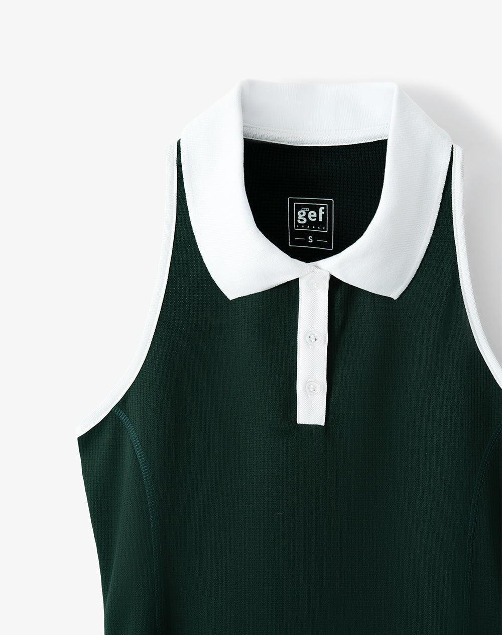 Vestido tipo polo tejido verde mujer