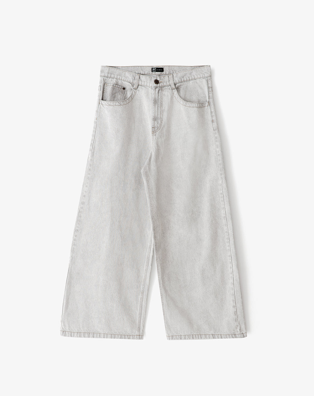 Jean regular fit tiro medio denim gris