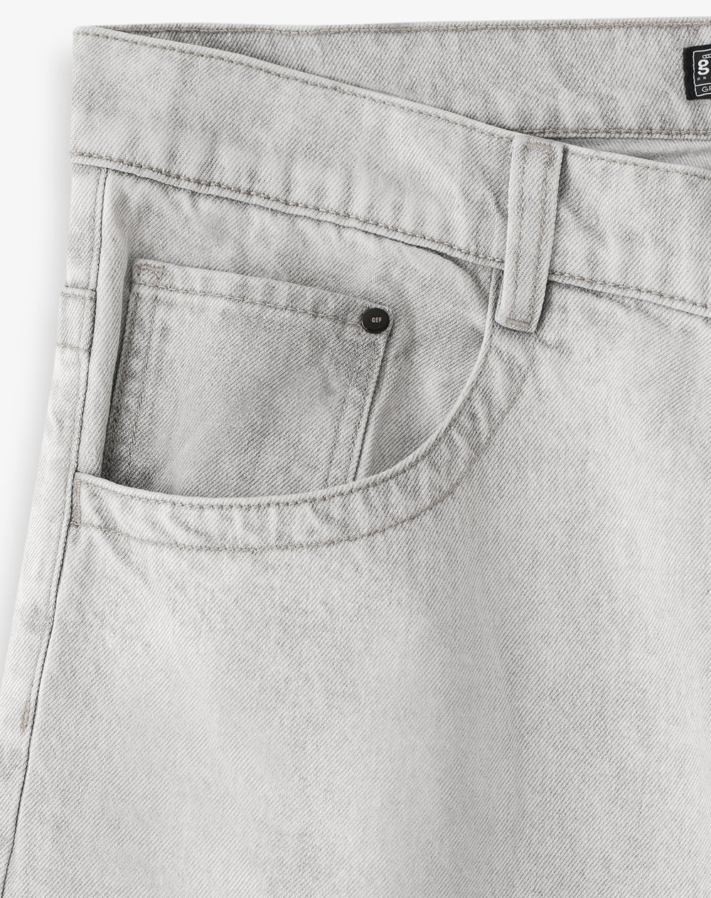 Jean regular fit tiro medio denim gris