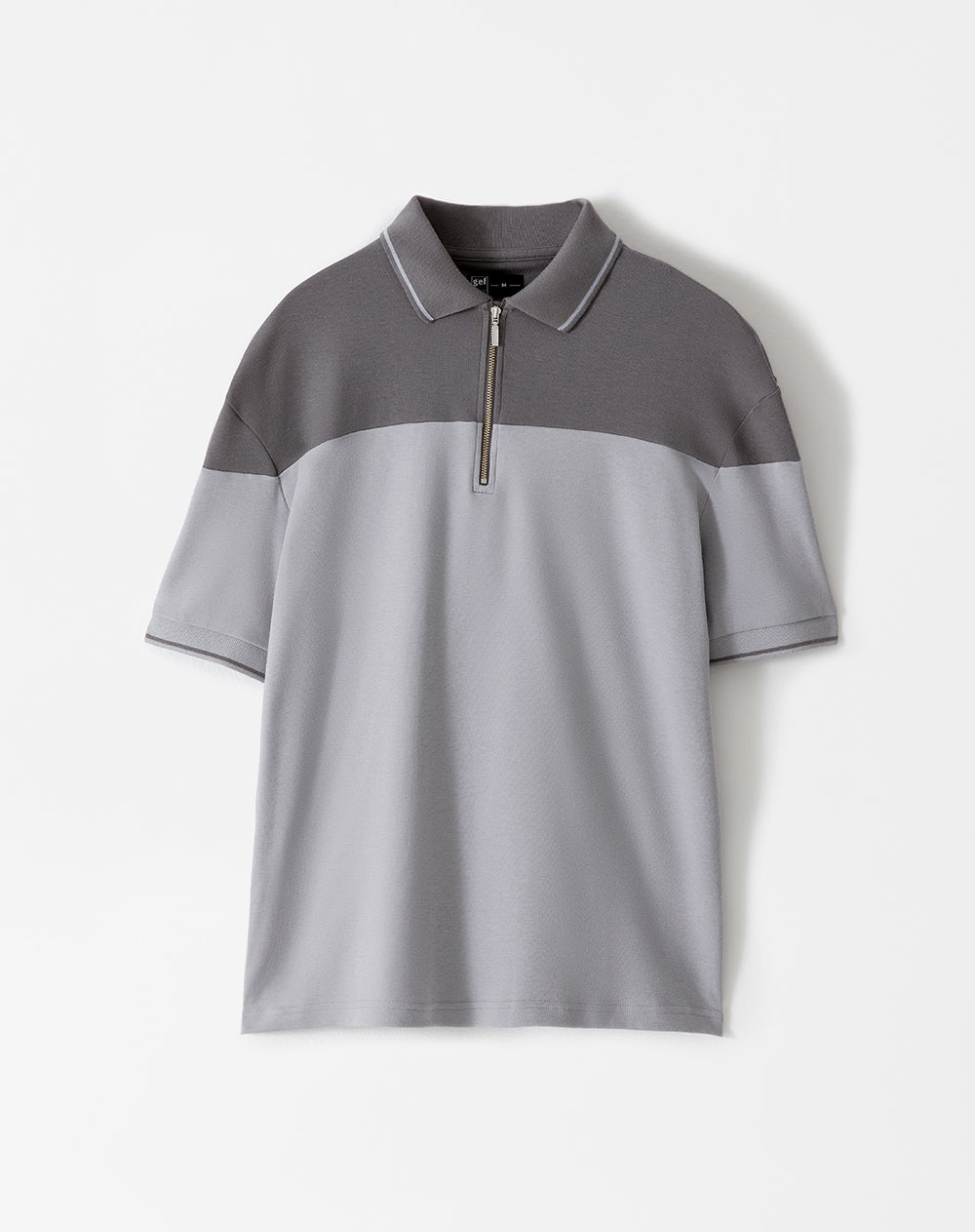 Polo regular fit gris bloques