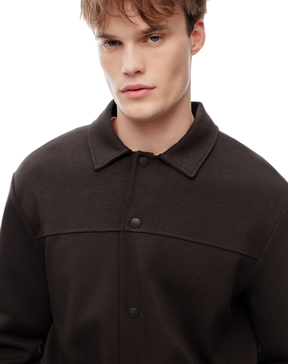 Chaqueta regular chocolate hombre