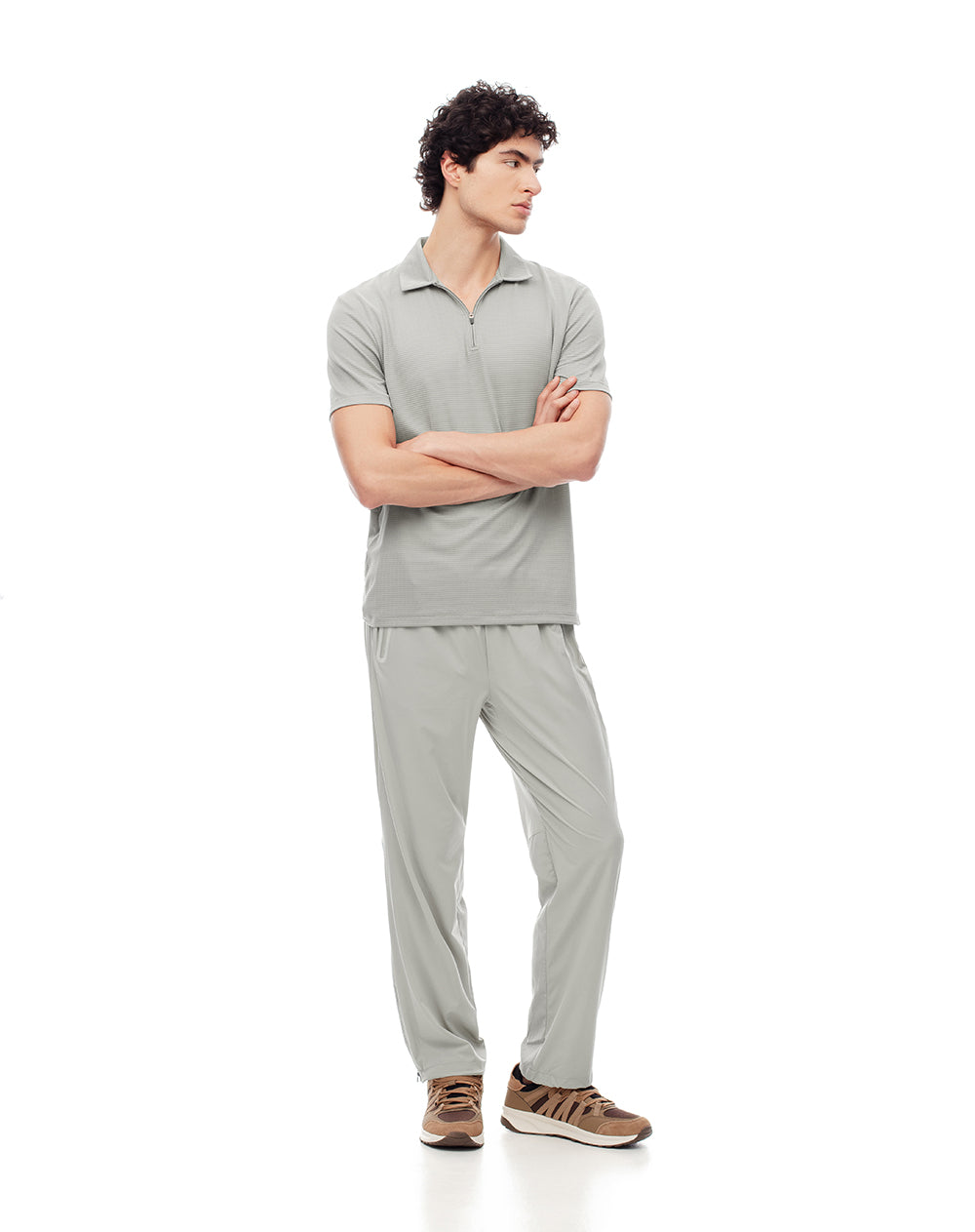 Pantalón deportivo secado rápido taupe hombre