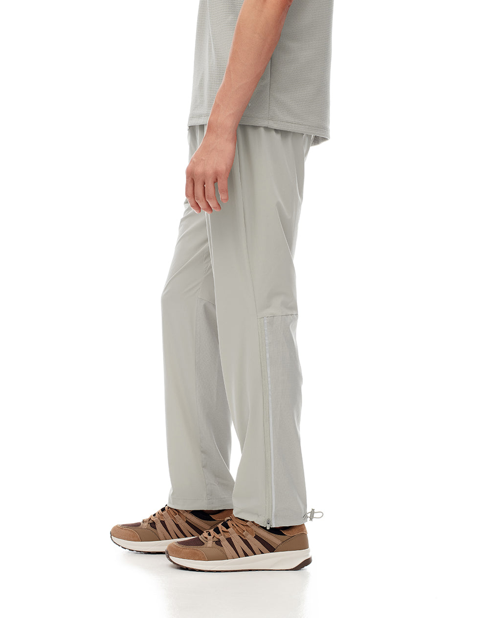 Jogger regular fit tiro medio taupe