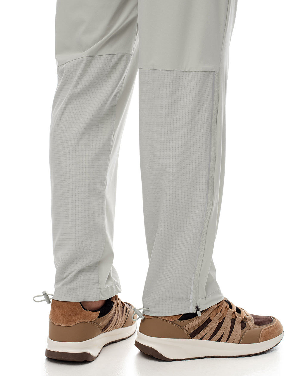 Jogger regular fit tiro medio taupe