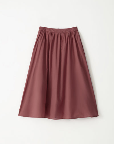 Falda maxi tiro medio algodón recogida en cintura terracota para mujer