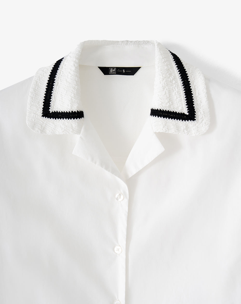 Camisa manga corta oversize blanca mujer