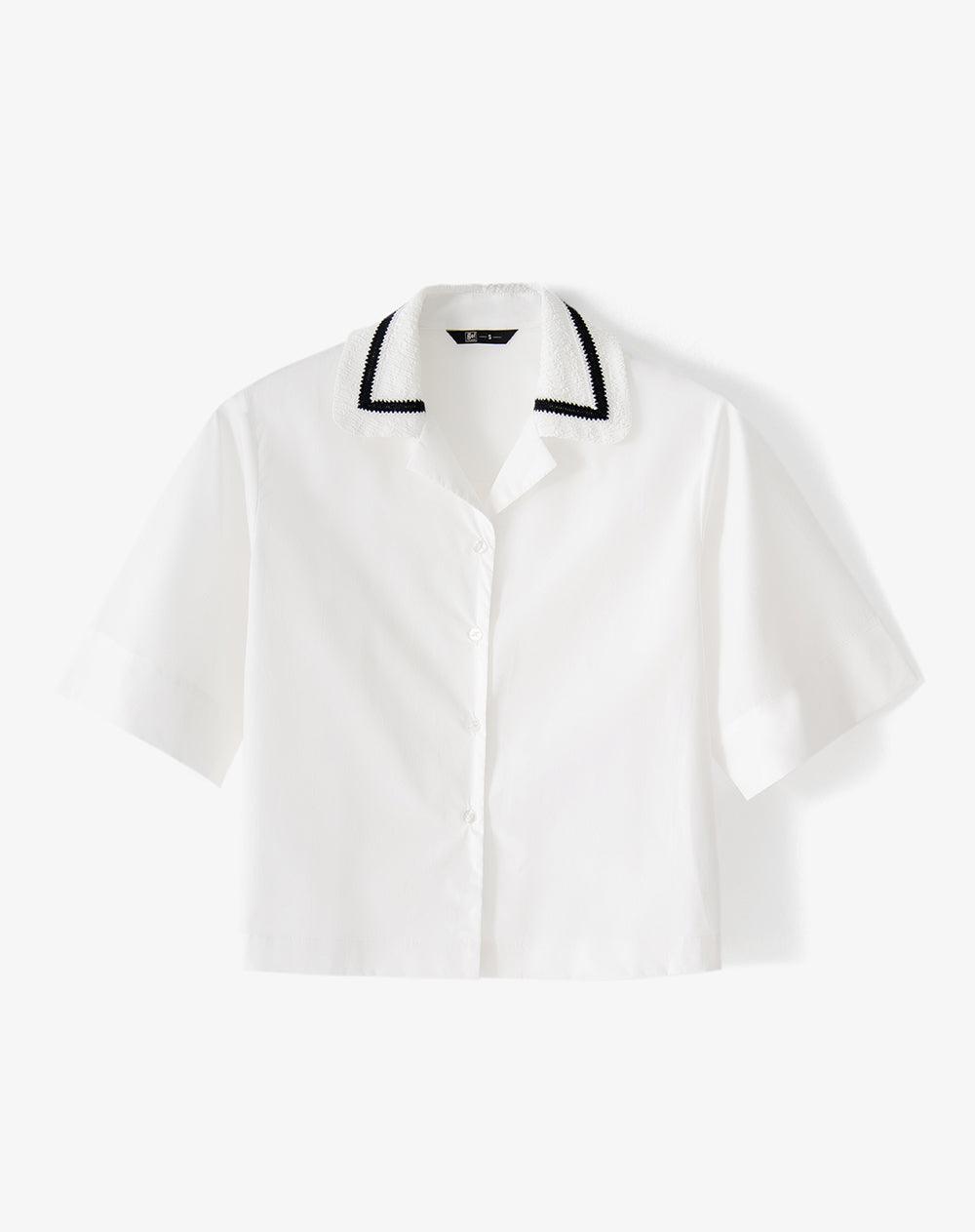 Camisa manga corta oversize blanca mujer