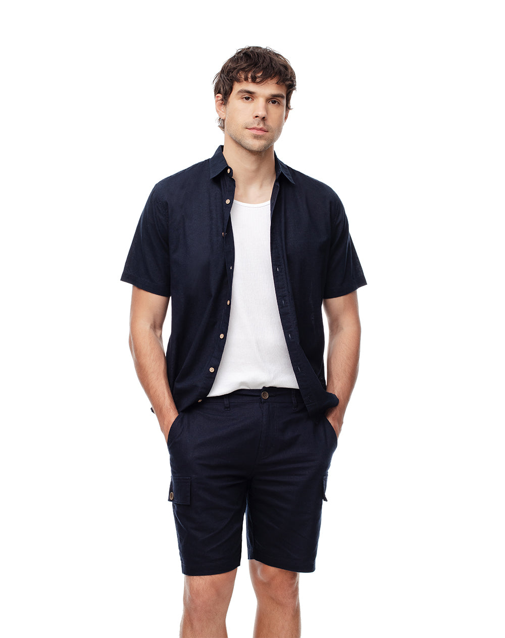 Bermuda regular fit azul