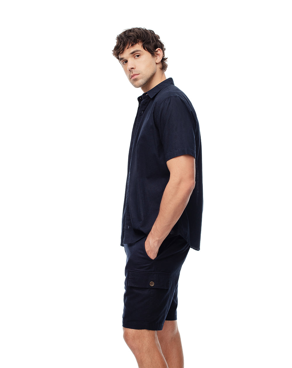 Bermuda regular fit azul