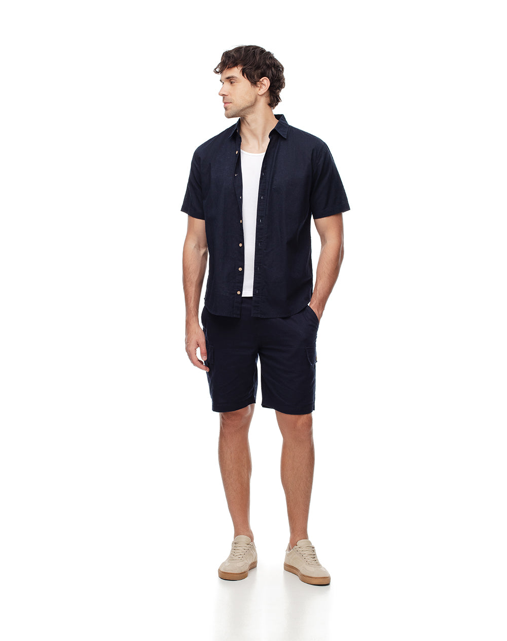 Bermuda regular fit azul
