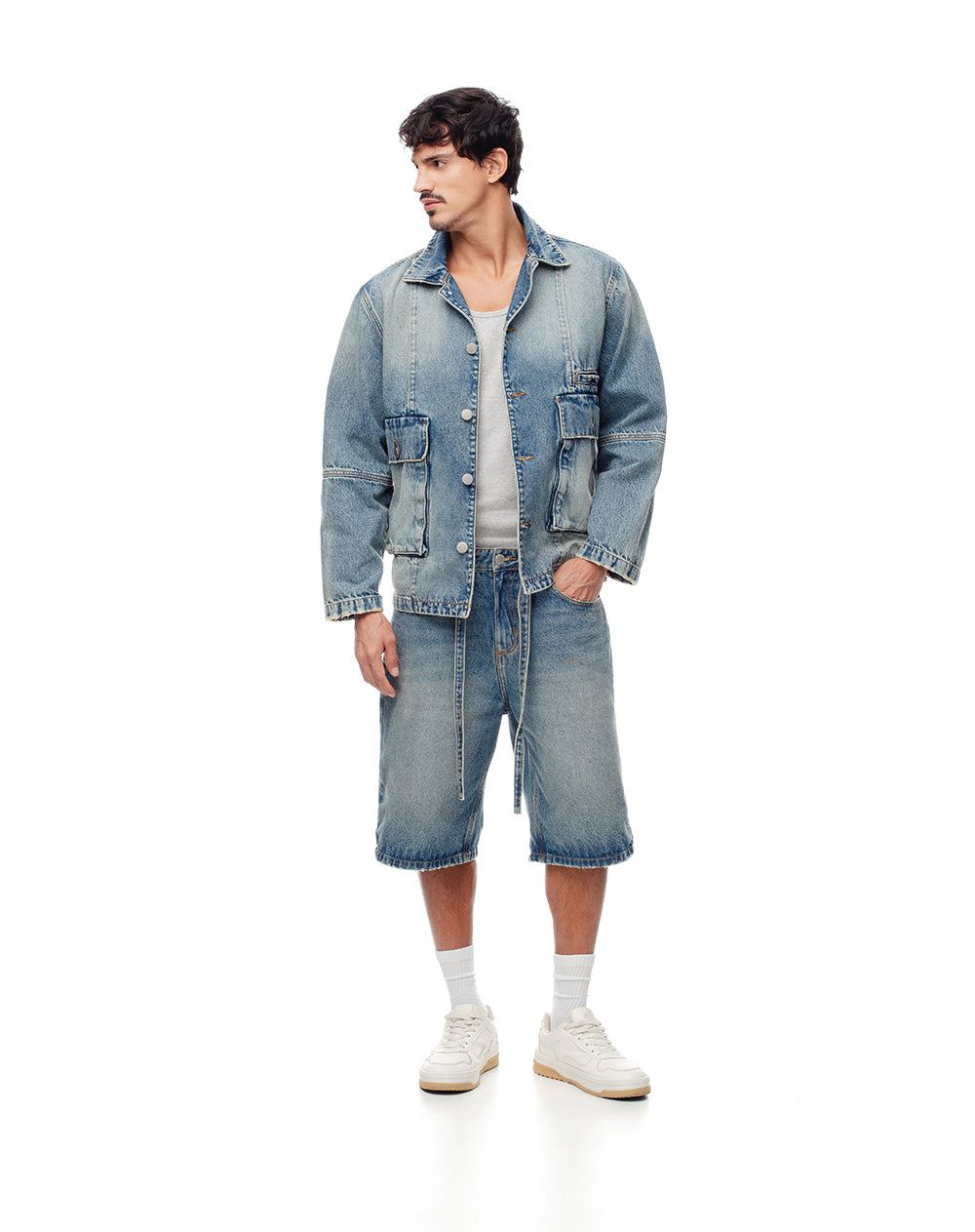 Bermuda regular fit índigo medio