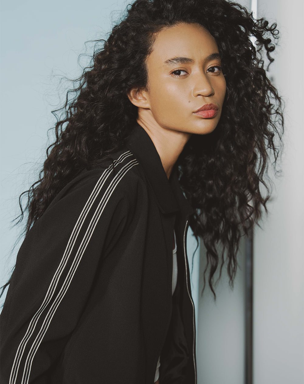 Chaqueta regular negra mujer