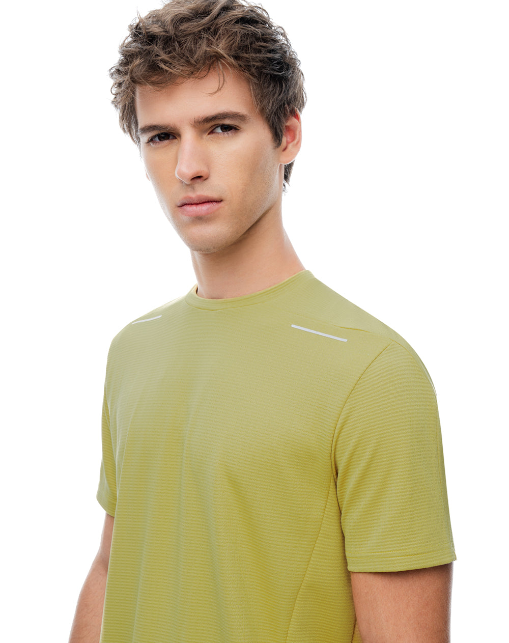 Camiseta deportiva control humedad amarilla hombre