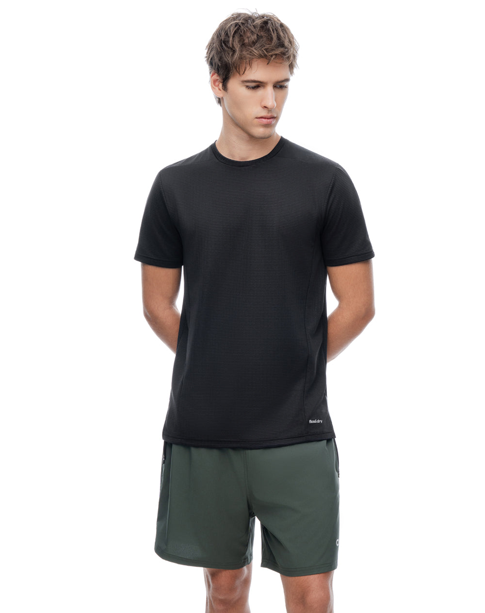 Camiseta deportiva control humedad negra hombre
