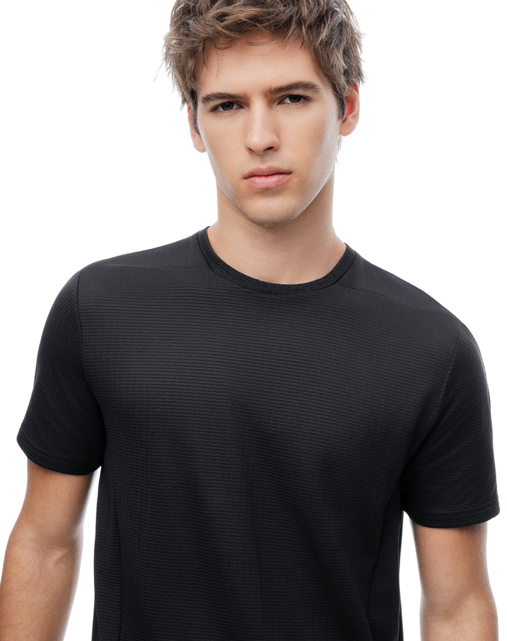 Camiseta deportiva control humedad negra hombre