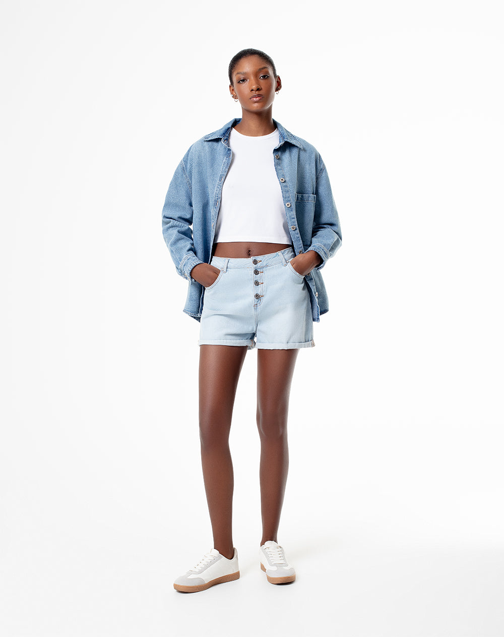 Short indigo claro