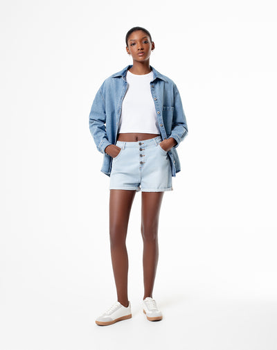 Short indigo claro