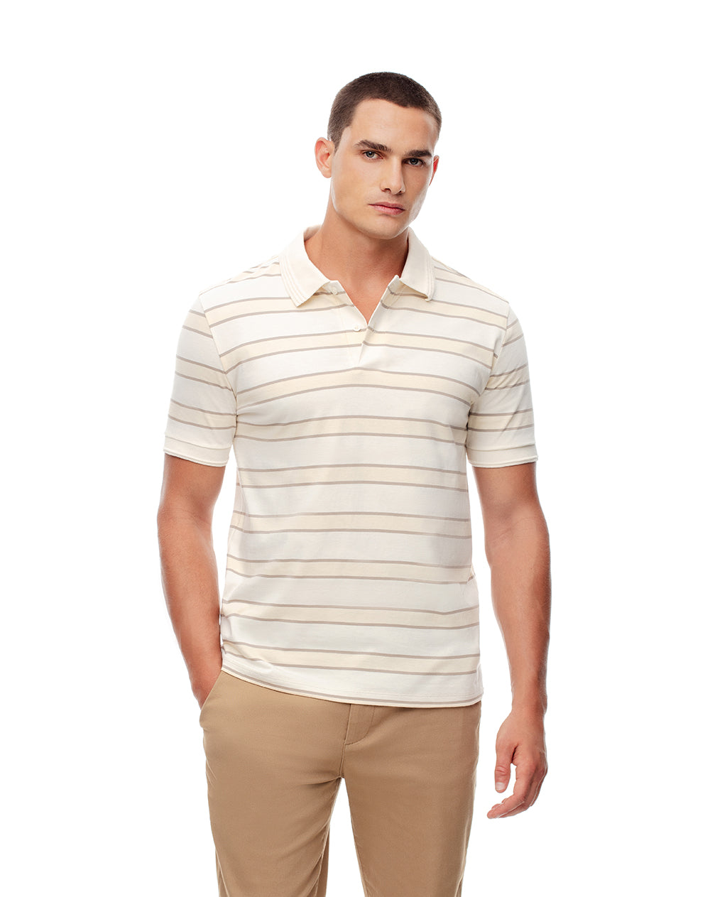 Polo regular fit amarillo rayas