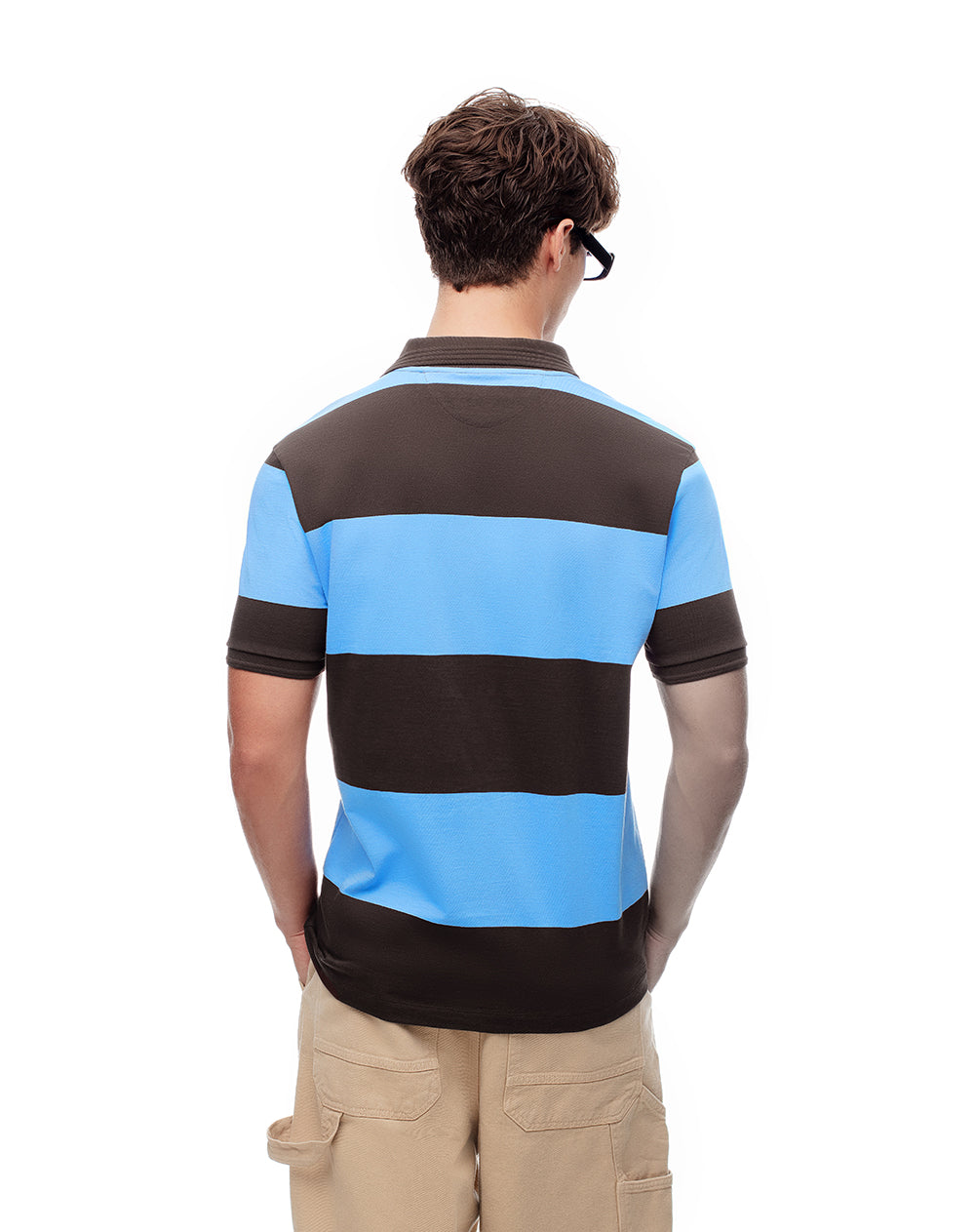 Polo regular algodón azul rayas hombre