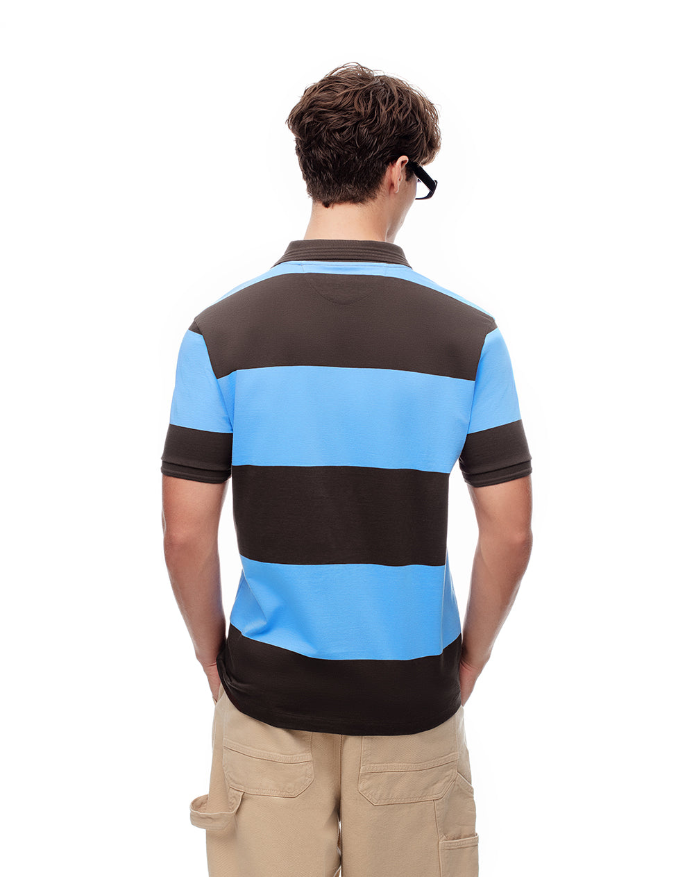 Polo regular fit azul con rayas