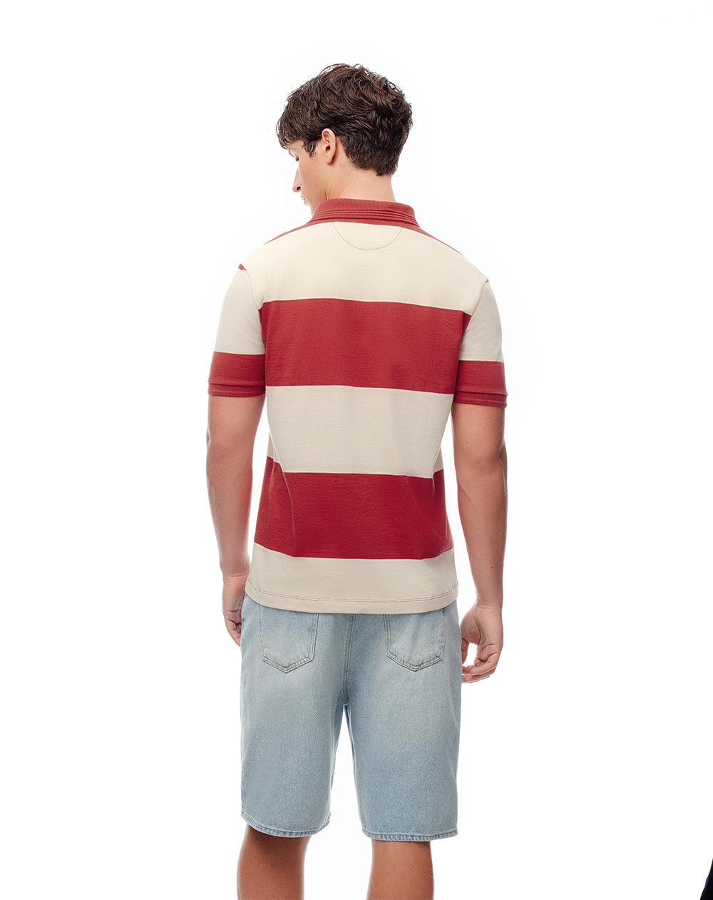 Polo regular fit rojo rayas