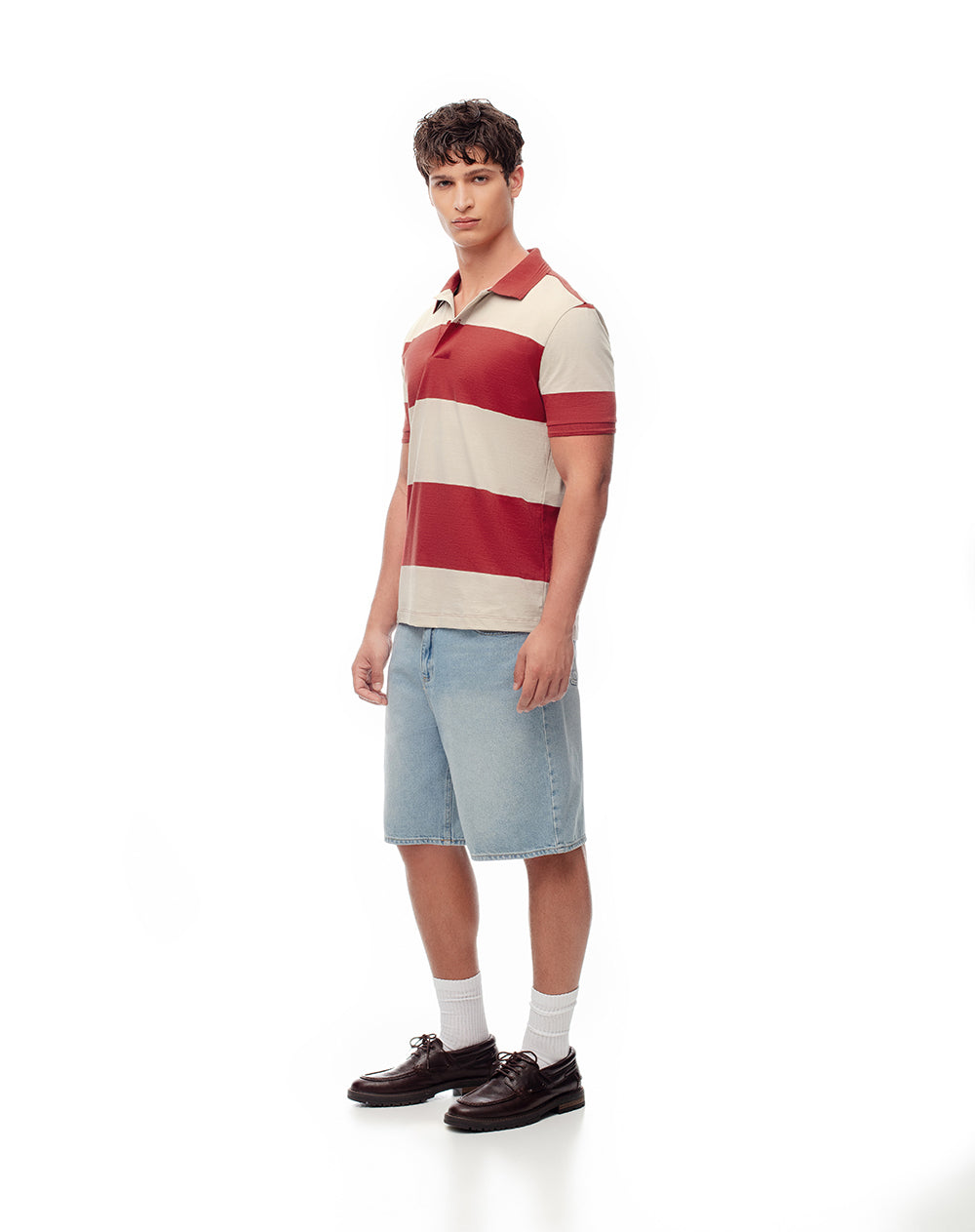 Polo regular algodón rojo rayas hombre