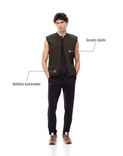 Chaleco regular alcolchado verde hombre