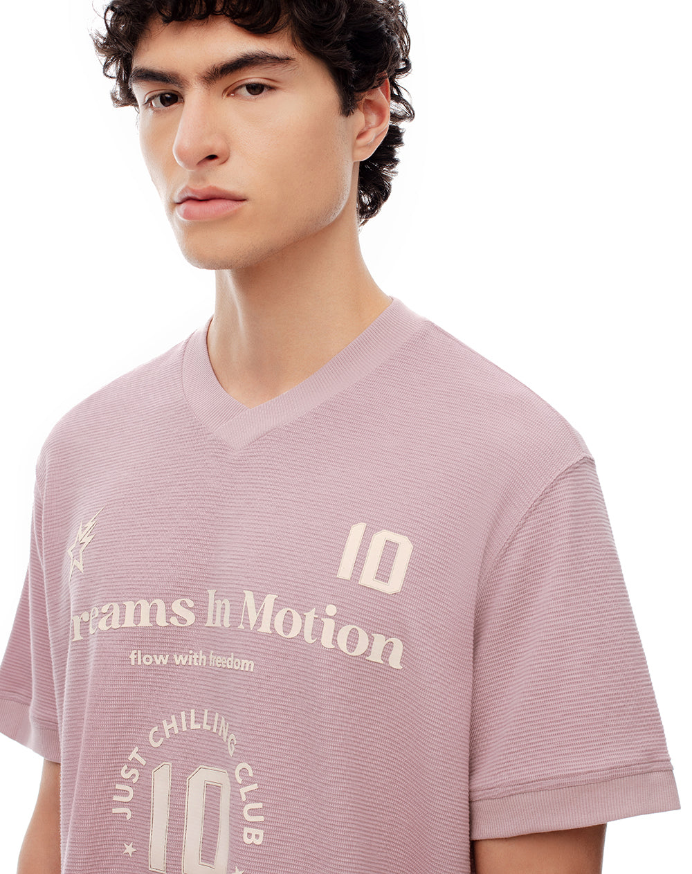 Camiseta regular fit manga corta palo de rosa