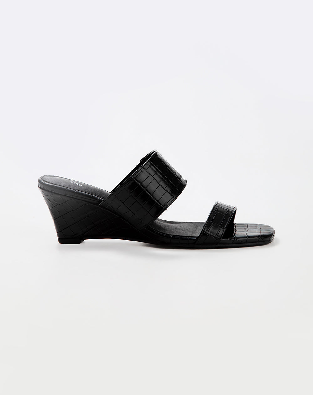 Sandalias mule de tacón ancho negras mujer
