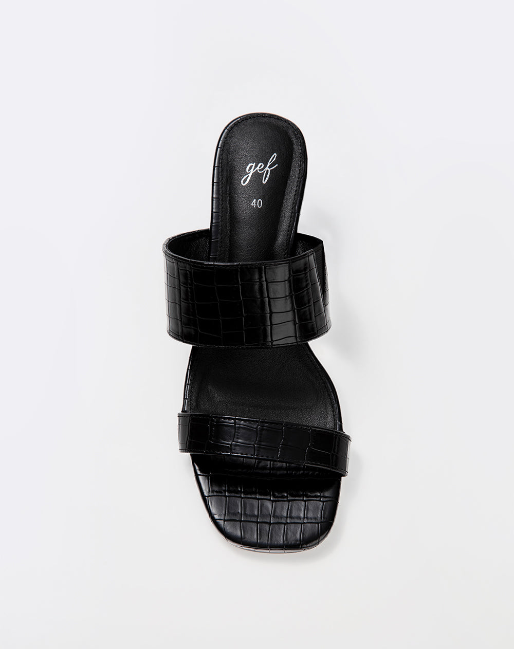Sandalias mule de tacón ancho negras mujer