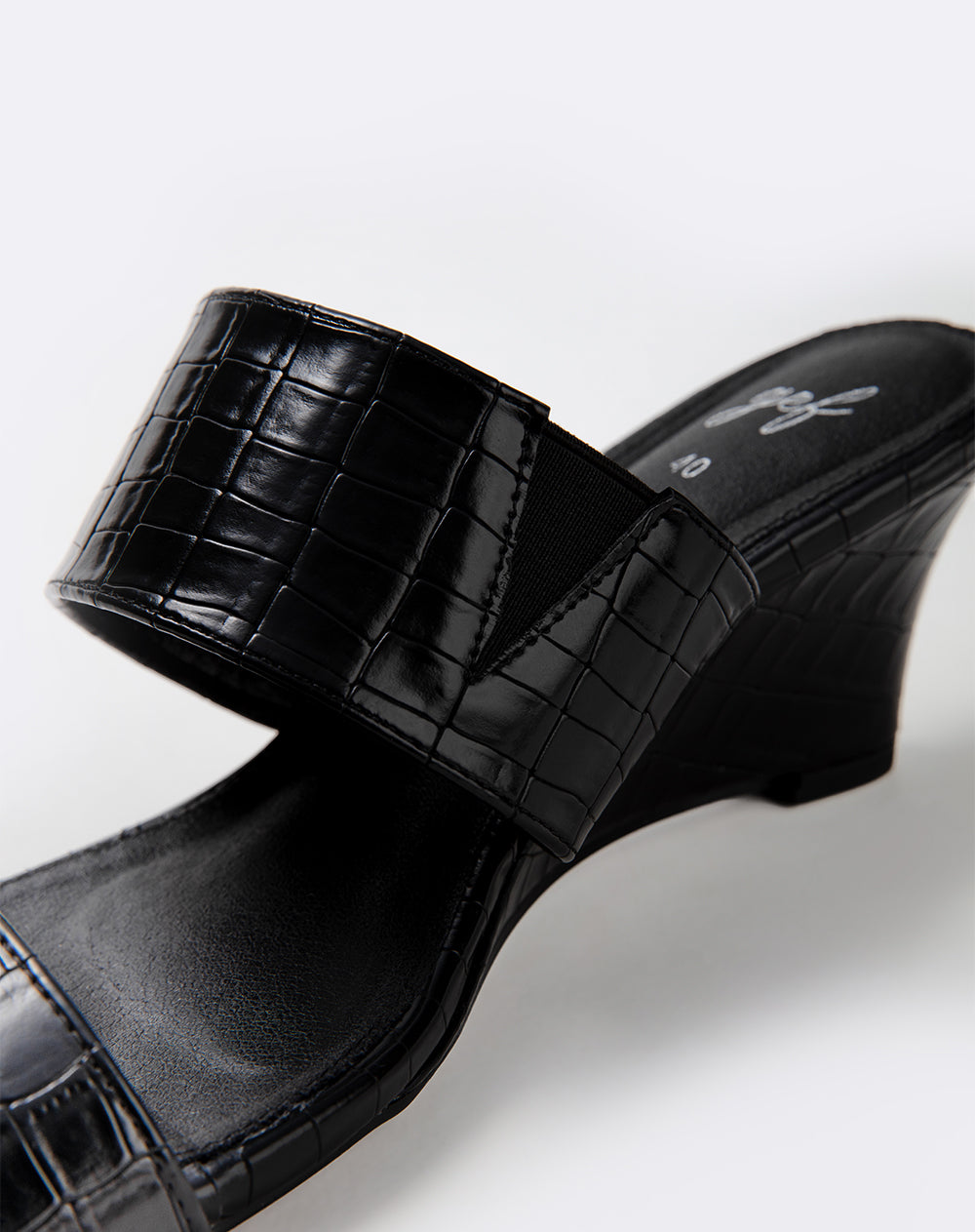 Sandalias mule de tacón ancho negras mujer