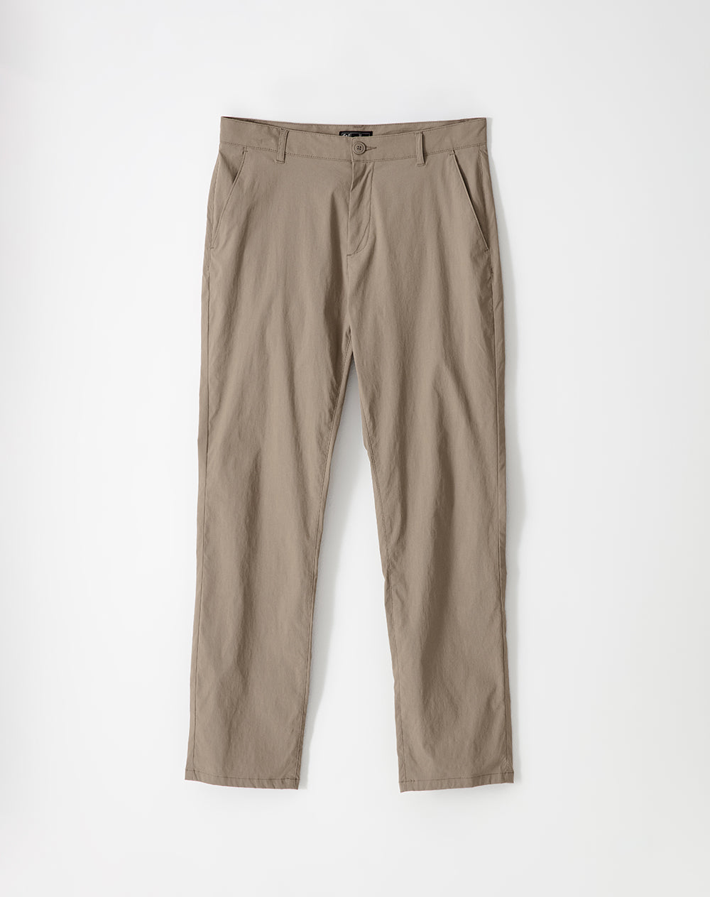 Pantalón regular fit tiro medio khaki