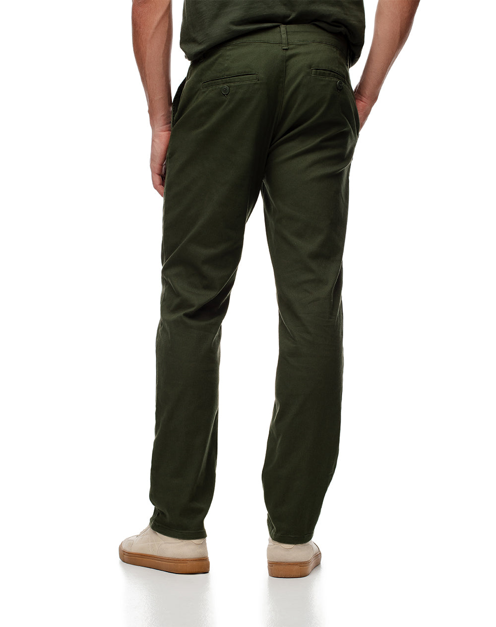 Pantalón slim fit tiro medio verde