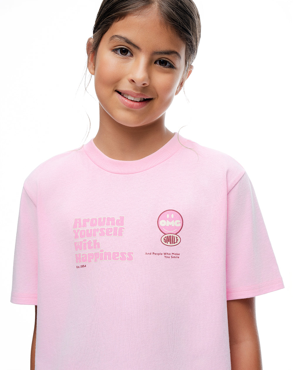 Conjunto pantalon corto camiseta rosado niña