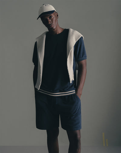 Pantalón relaxed fit tiro medio azul
