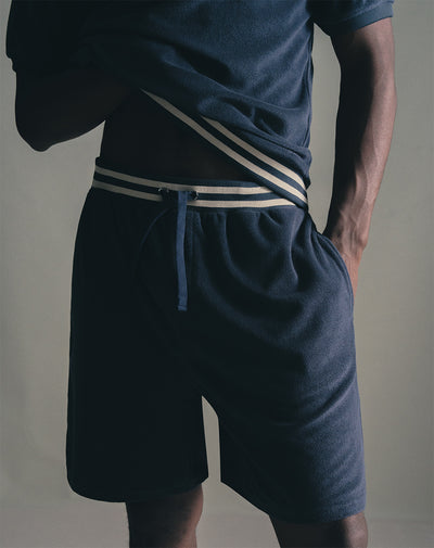 Bermuda regular azul hombre