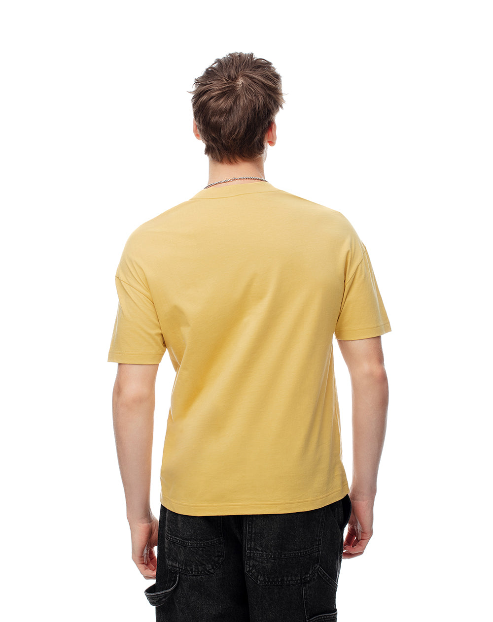 Camiseta regular algodón amarilla hombre